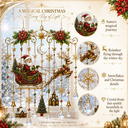 🔥🦌🎄Handmade Christmas Stained Glass Window Hanging | ✨Bring Christmas Magic Home