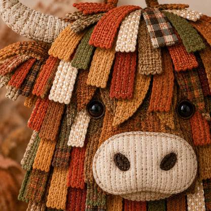 Autumn Highland Cow Pumpkin 3D Fabric Diy Kit