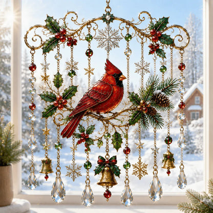 🔥🦌🎄Handmade Christmas Stained Glass Window Hanging | ✨Bring Christmas Magic Home