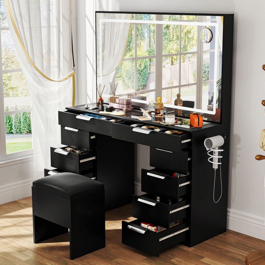 🔥Last Day Promotion,only $38.99-Factory Clearance🔥Makeup Vanity with Light Strip