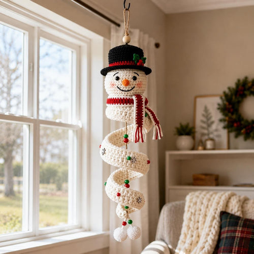 🎅 DIY Crochet Snowman Swirl Ornament Kit - 🎄🧶A crochet project suitable for beginners