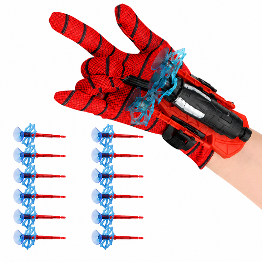 Spider Gloves Man Web Shooter Toy, Spider Kids Plastic Superhero Launcher Glove Hero Movie Launcher with Wrist Toy Set, Medium