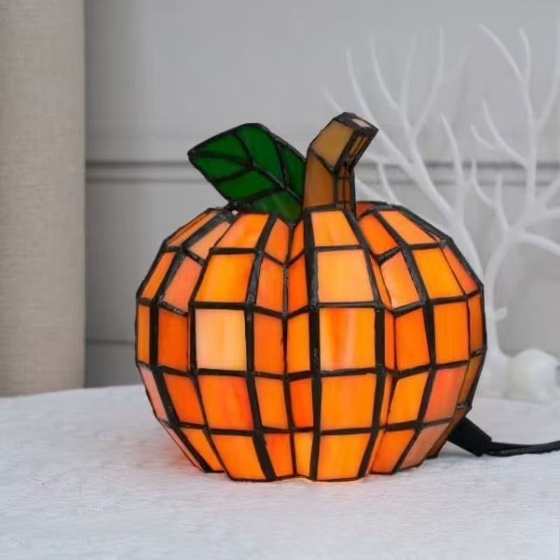 Halloween Stained Glass Light Collection – Pumpkin, Witch Hat & Lamp Set
