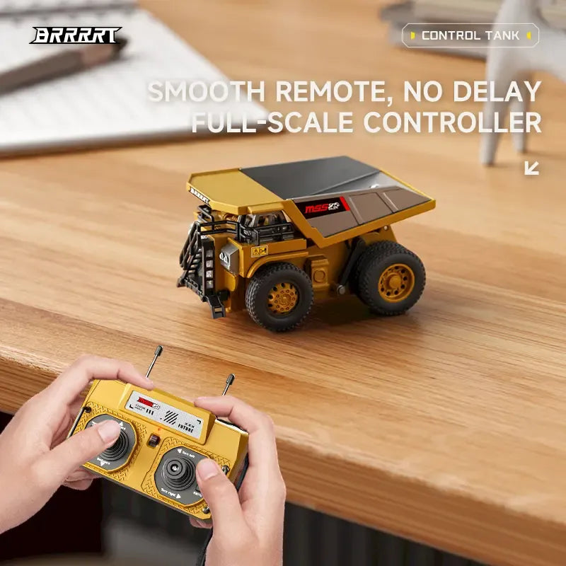 BRRRRT 1/64 RC Forklift Toy Remote Control Excavator RC Dump Truck RC Bulldozer for Adults Kids Boys and Girls RC Construction Vehicles