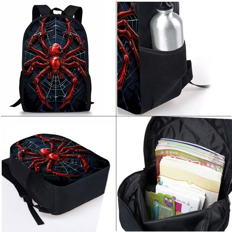 Kids Superhero Spider-Web Backpack Set with Lunch Bag & Pencil Case