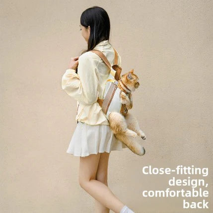 Pet Carrier Backpack for Cats Small Dogs Breathable Hands-Free Travel Carrier for Cycling Hiking Outdoor Adventures