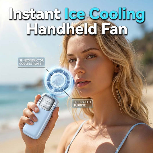 🔥 Summer Hot Sale 📢⚡ 50K+ SOLD! ❄ Foldable Handheld Cooling Fan with LED Display