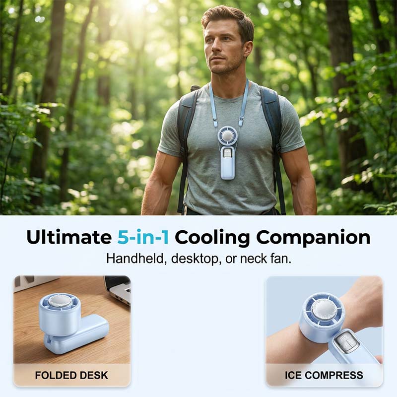 🔥 Summer Hot Sale 📢 60% OFF (Was 49.99 $, Now 19.99 $)!! ⚡ 50K+ SOLD! ❄ Foldable Handheld Cooling Fan with LED Display