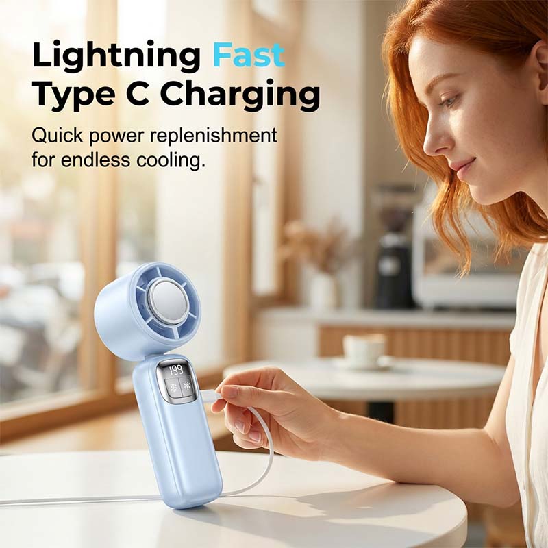 🔥 Summer Hot Sale 📢 60% OFF (Was 49.99 $, Now 19.99 $)!! ⚡ 50K+ SOLD! ❄ Foldable Handheld Cooling Fan with LED Display