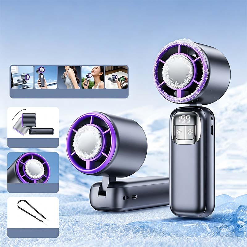 🔥 Summer Hot Sale 📢 60% OFF (Was 49.99 $, Now 19.99 $)!! ⚡ 50K+ SOLD! ❄ Foldable Handheld Cooling Fan with LED Display