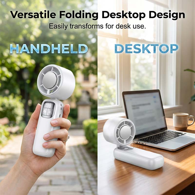 🔥 Summer Hot Sale 📢 60% OFF (Was 49.99 $, Now 19.99 $)!! ⚡ 50K+ SOLD! ❄ Foldable Handheld Cooling Fan with LED Display