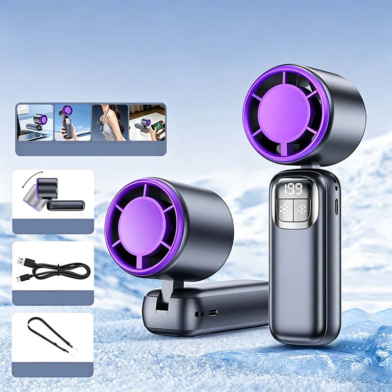 🔥 Summer Hot Sale 📢 60% OFF (Was 49.99 $, Now 19.99 $)!! ⚡ 50K+ SOLD! ❄ Foldable Handheld Cooling Fan with LED Display