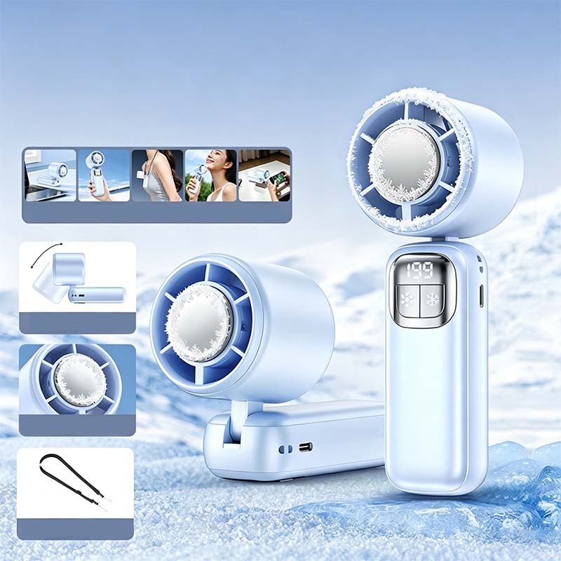 🔥 Summer Hot Sale 📢 60% OFF (Was 49.99 $, Now 19.99 $)!! ⚡ 50K+ SOLD! ❄ Foldable Handheld Cooling Fan with LED Display