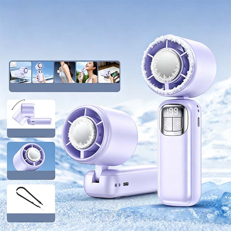 🔥 Summer Hot Sale 📢 60% OFF (Was 49.99 $, Now 19.99 $)!! ⚡ 50K+ SOLD! ❄ Foldable Handheld Cooling Fan with LED Display